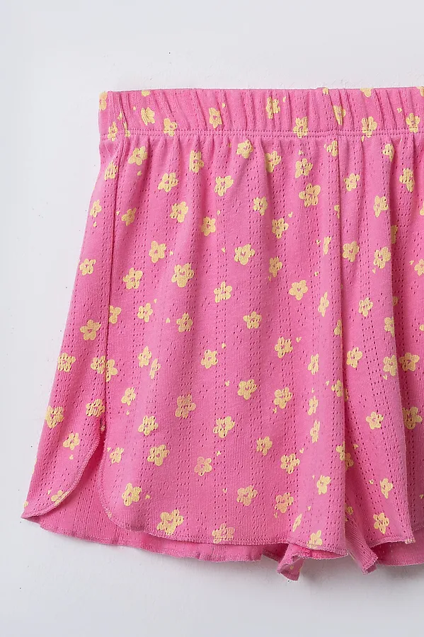 Комплект для девочек (топ, шорты) MARK FORMELLE, цветочки на розовом - фото 2