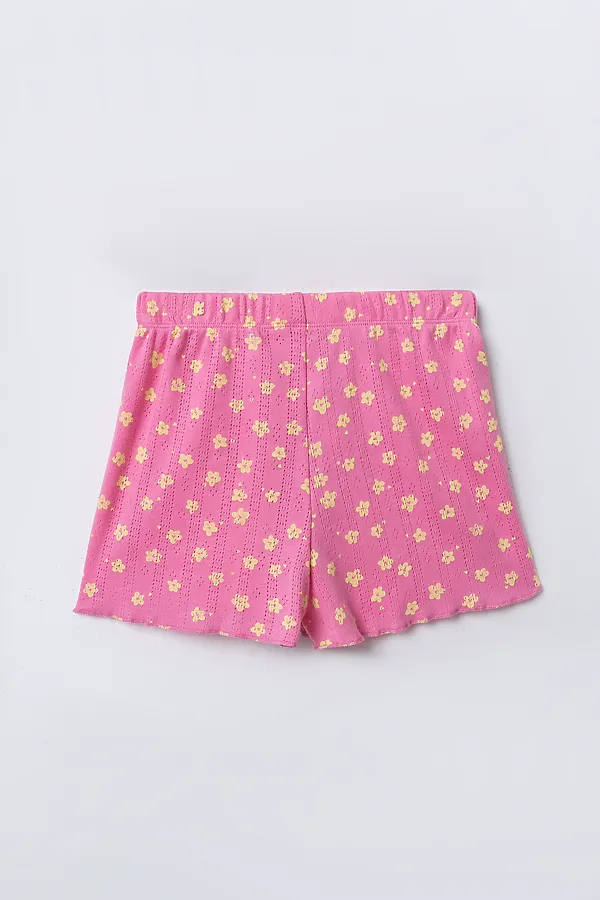 Комплект для девочек (топ, шорты) MARK FORMELLE, цветочки на розовом - фото 2