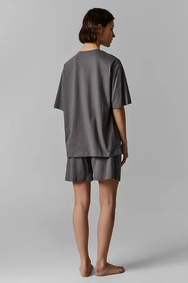 Комплект женский (джемпер, шорты) MARK FORMELLE, потертость на сером +печать - фото 2