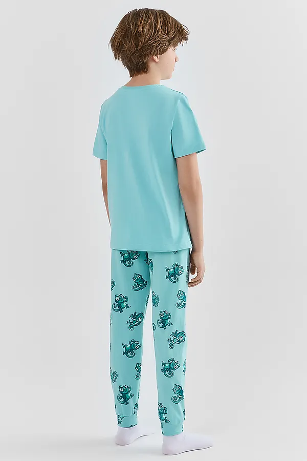 Комплект для мальчиков (футболка, брюки) MARK FORMELLE, морские блики +хамелеоны на морских бликах - фото 2