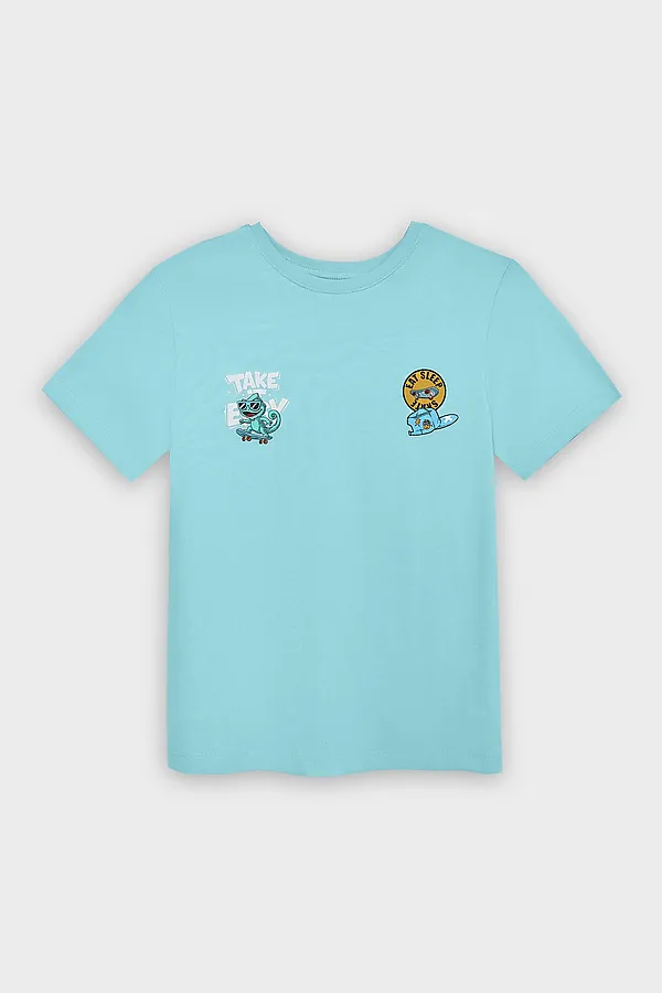 Комплект для мальчиков (футболка, брюки) MARK FORMELLE, морские блики +хамелеоны на морских бликах - фото 2