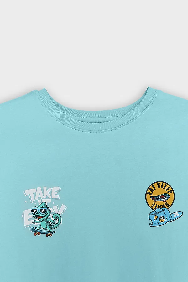 Комплект для мальчиков (футболка, брюки) MARK FORMELLE, морские блики +хамелеоны на морских бликах - фото 2