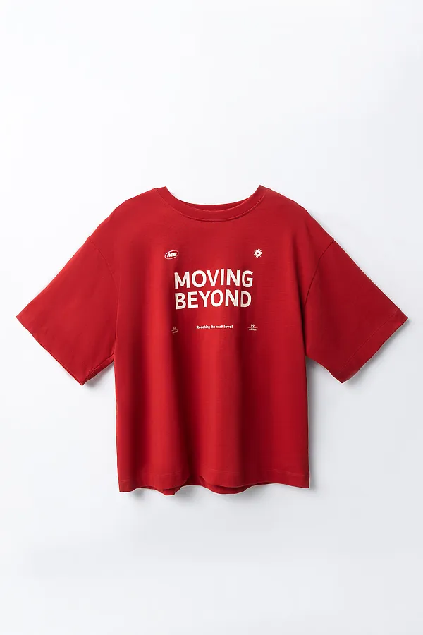 Футболка женская MARK FORMELLE, красная лава +печать - фото 2