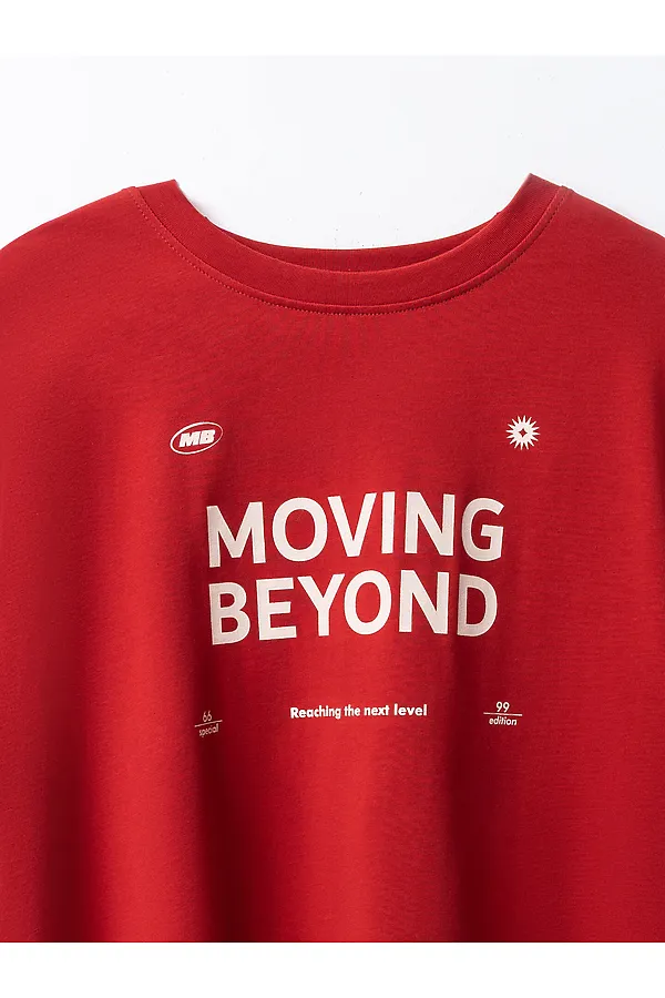 Футболка женская MARK FORMELLE, красная лава +печать - фото 2
