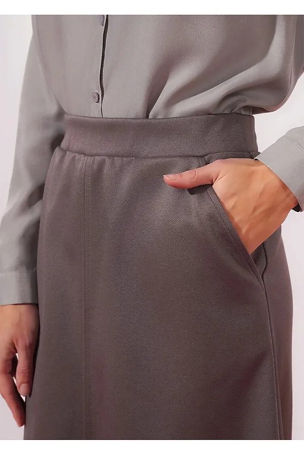 Юбка CLEVER, кофейный/т.серый - фото 2