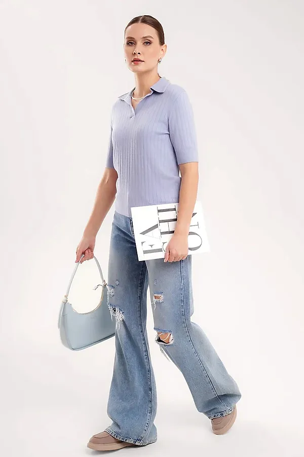 Джемпер CLEVER, т.голубой - фото 2