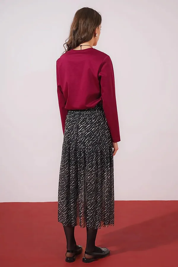 Юбка CLEVER, чёрный/св.бежевый - фото 2