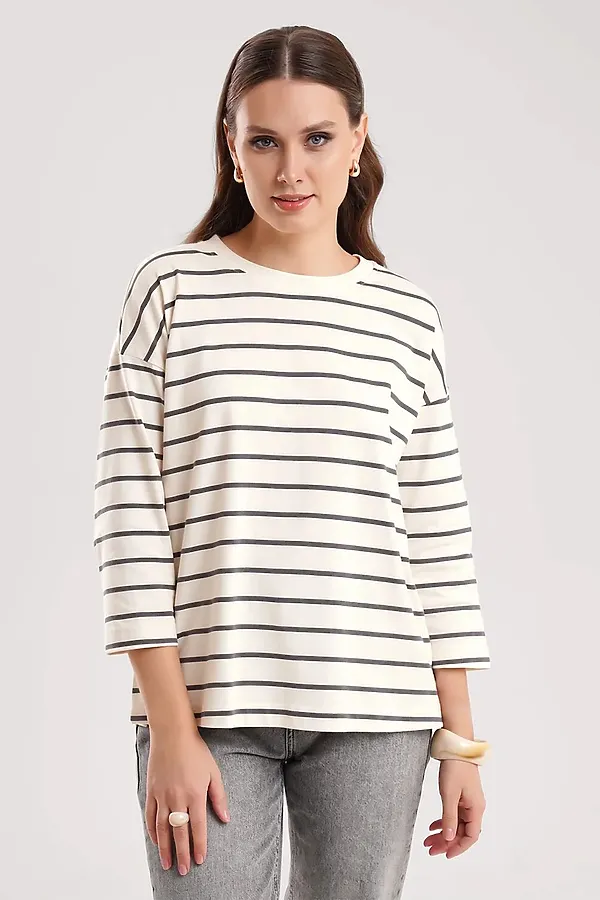 Джемпер CLEVER, молочный/т.серый - фото 2