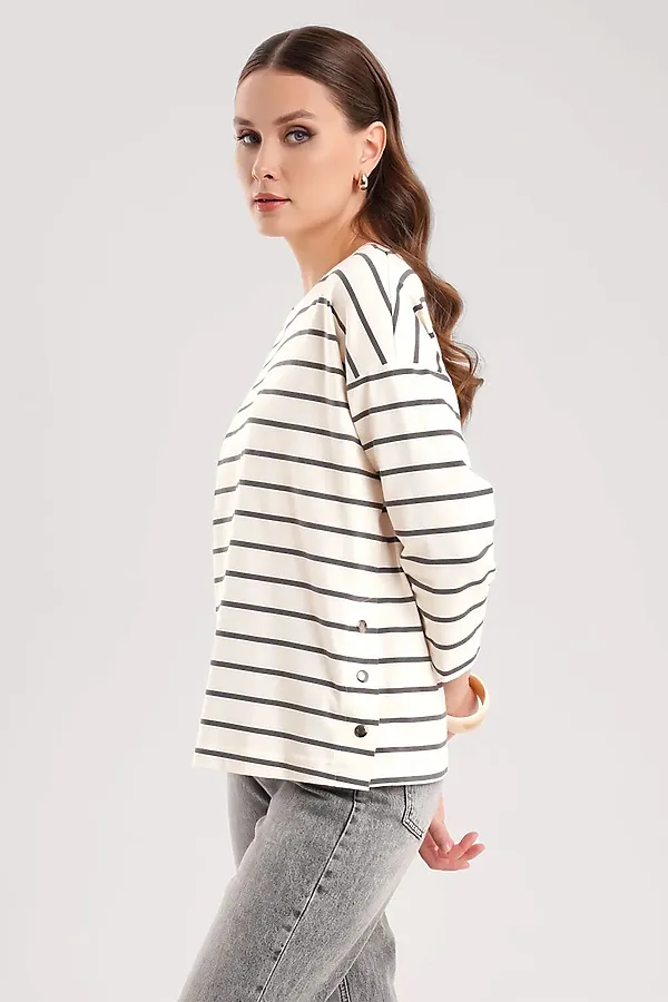 Джемпер CLEVER, молочный/т.серый - фото 2