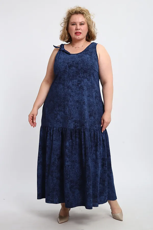 Сарафан летний длинный 002 НАТАЛИ, варенка синяя - фото 2