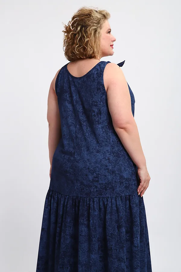 Сарафан летний длинный 002 НАТАЛИ, варенка синяя - фото 2