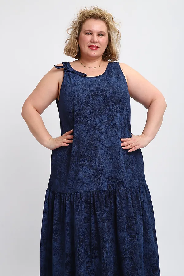 Сарафан летний длинный 002 НАТАЛИ, варенка синяя - фото 2