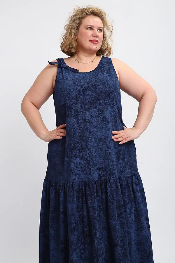 Сарафан летний длинный 002 НАТАЛИ, варенка синяя - фото 2