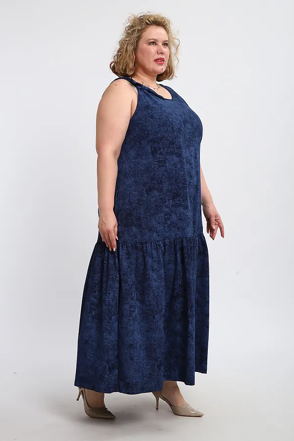 Сарафан летний длинный 002 НАТАЛИ, варенка синяя - фото 2