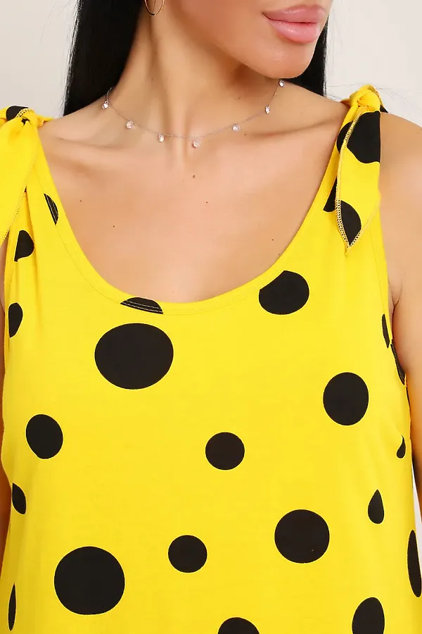 Сарафан летний длинный 002 НАТАЛИ, желтый горох - фото 2