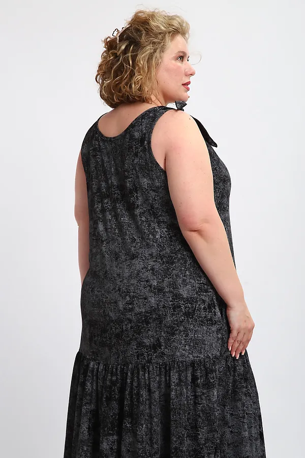 Сарафан летний длинный 002 НАТАЛИ, варенка черная - фото 2