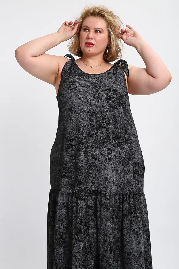 Сарафан летний длинный 002 НАТАЛИ, варенка черная - фото 2