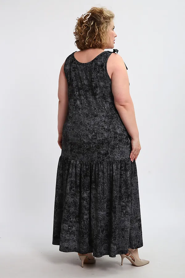 Сарафан летний длинный 002 НАТАЛИ, варенка черная - фото 2