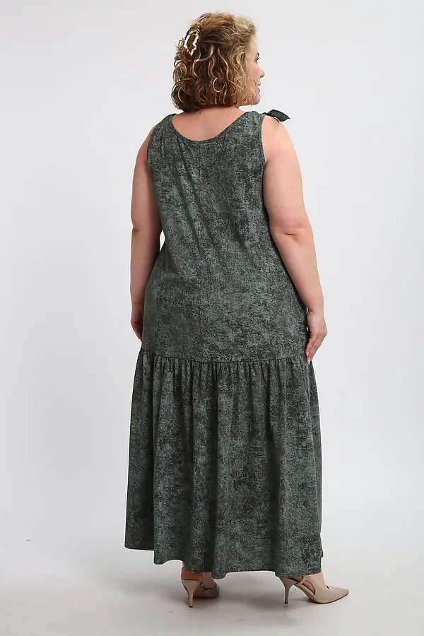 Сарафан летний длинный 002 НАТАЛИ, варенка зеленая - фото 2