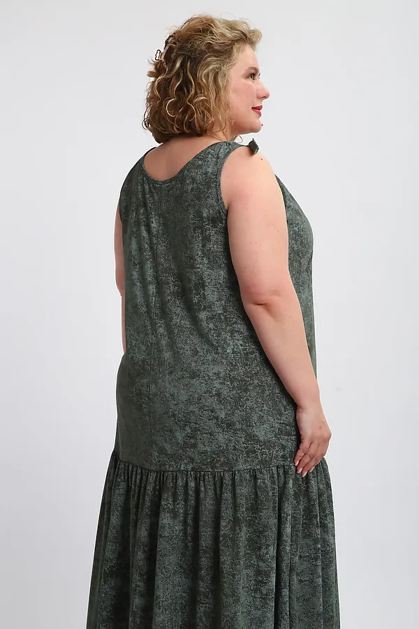 Сарафан летний длинный 002 НАТАЛИ, варенка зеленая - фото 2