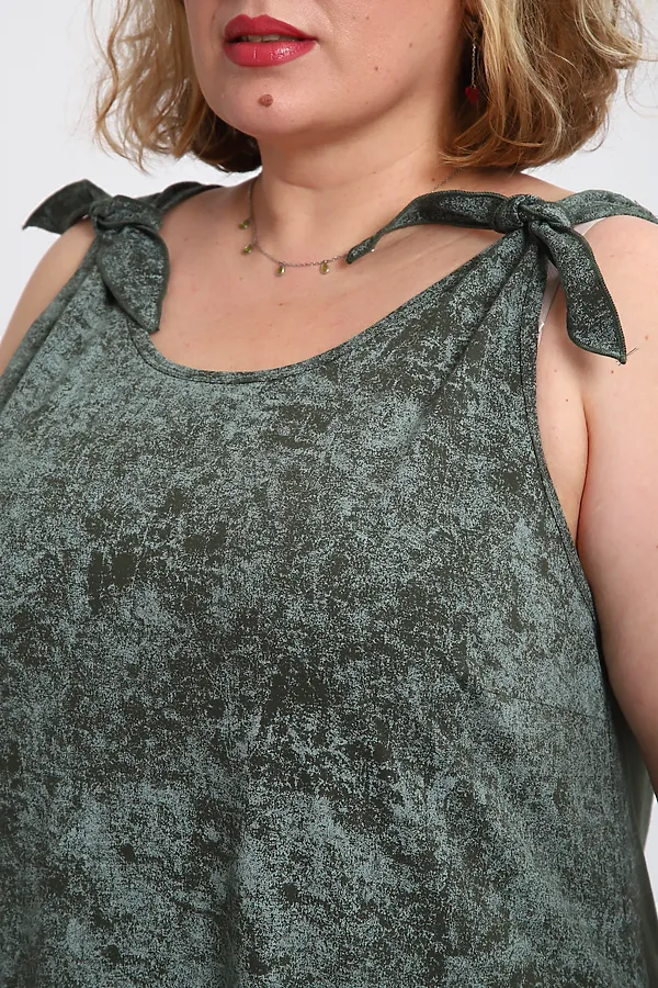 Сарафан летний длинный 002 НАТАЛИ, варенка зеленая - фото 2