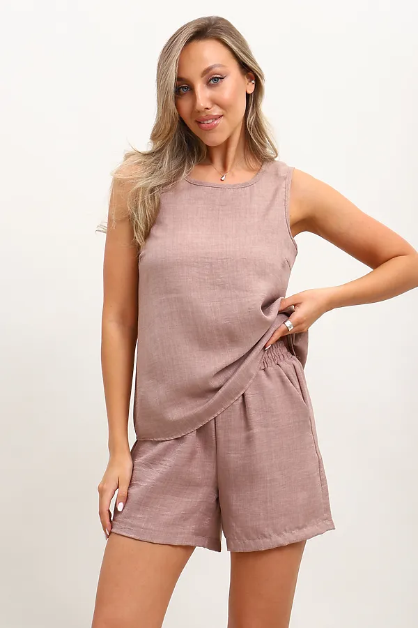 Костюм с шортами КЖ-001 НАТАЛИ, бежевый - фото 2