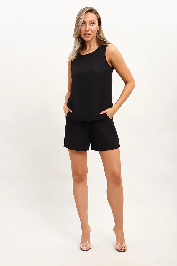 Костюм с шортами КЖ-001 НАТАЛИ, черный - фото 2