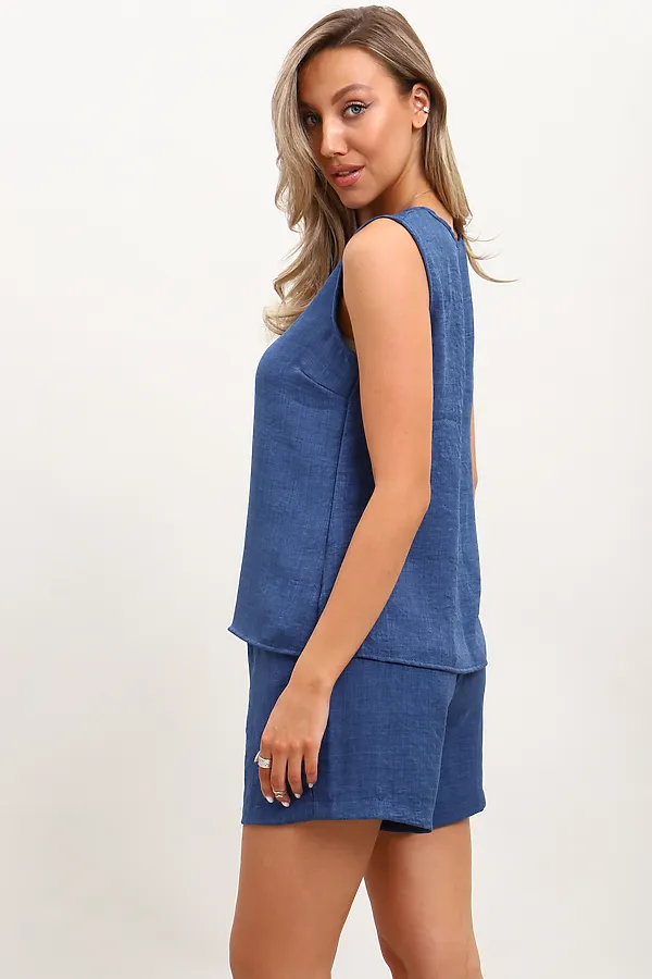 Костюм с шортами КЖ-001 НАТАЛИ, джинсовый - фото 2