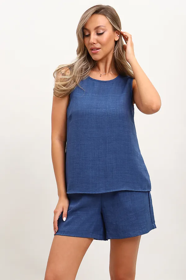 Костюм с шортами КЖ-001 НАТАЛИ, джинсовый - фото 2