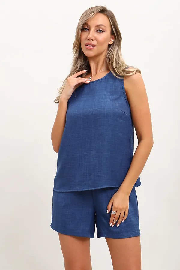 Костюм с шортами КЖ-001 НАТАЛИ, джинсовый - фото 2