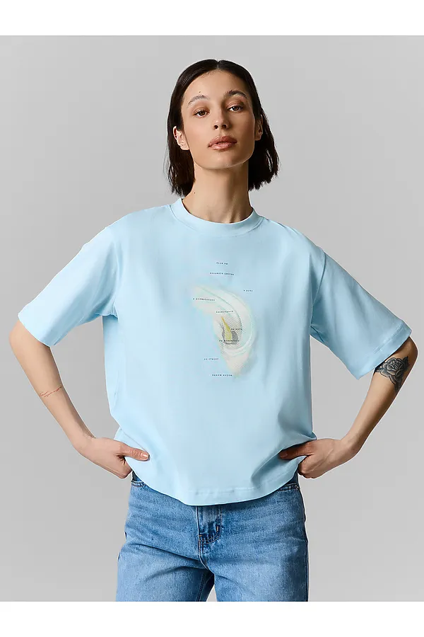 Футболка женская MARK FORMELLE, кристалл +печать - фото 2