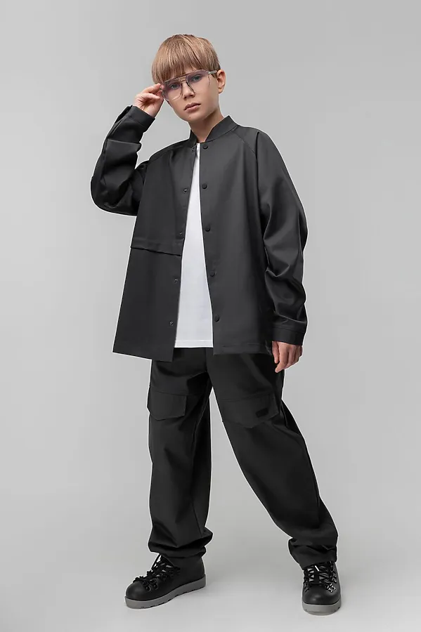 Костюм из ткани саржевого переплетения BODO, серый - фото 2