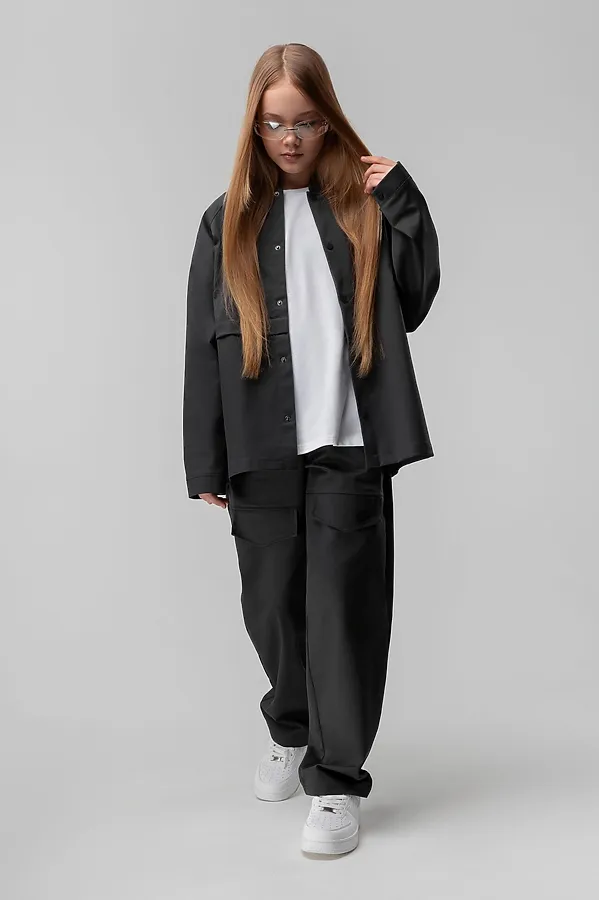 Костюм из ткани саржевого переплетения BODO, серый - фото 2