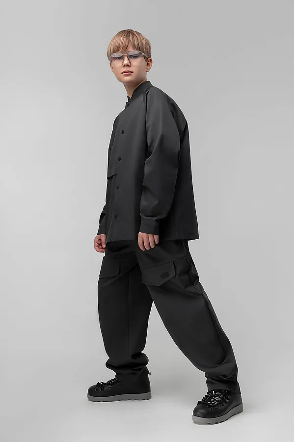 Костюм из ткани саржевого переплетения BODO, серый - фото 2