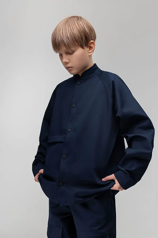 Костюм из ткани саржевого переплетения BODO, темно-синий - фото 2