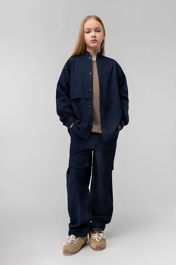 Костюм из ткани саржевого переплетения BODO, темно-синий - фото 2