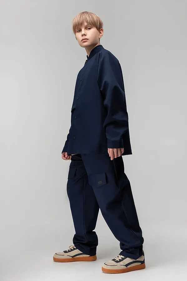 Костюм из ткани саржевого переплетения BODO, темно-синий - фото 2