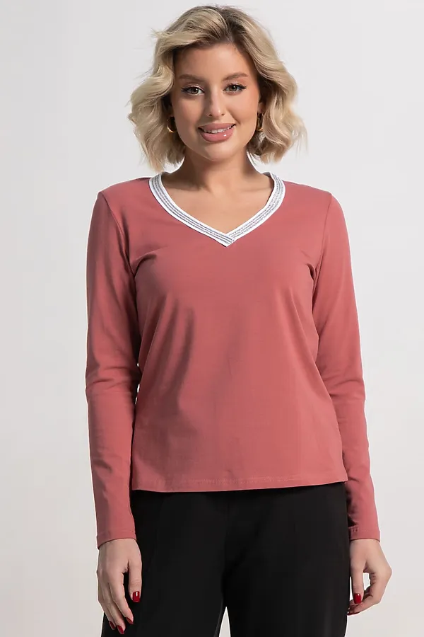 Блуза с кантом Либерти LADY TAIGA, терракотовая - фото 2