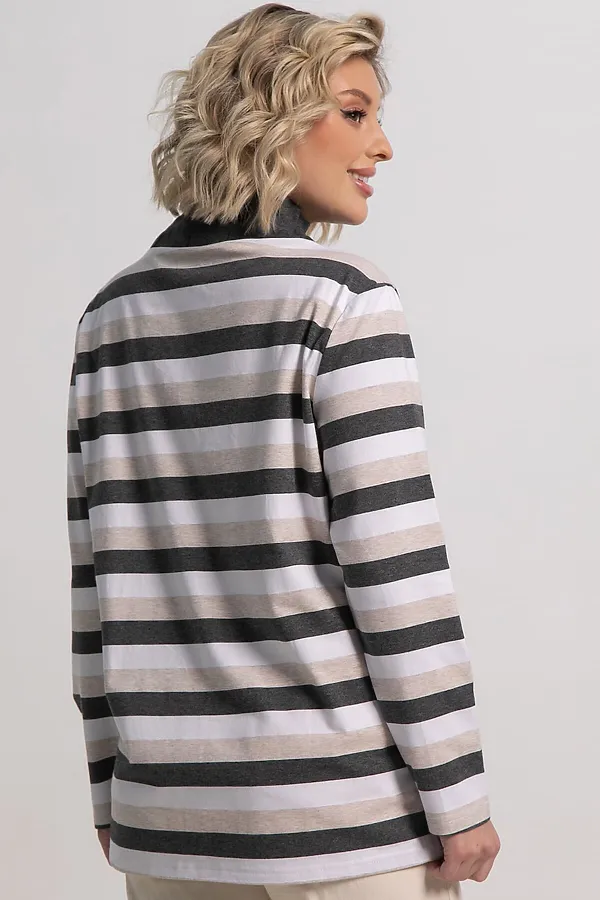 Блуза Сверкающая стрекоза LADY TAIGA, бежево-серая - фото 2