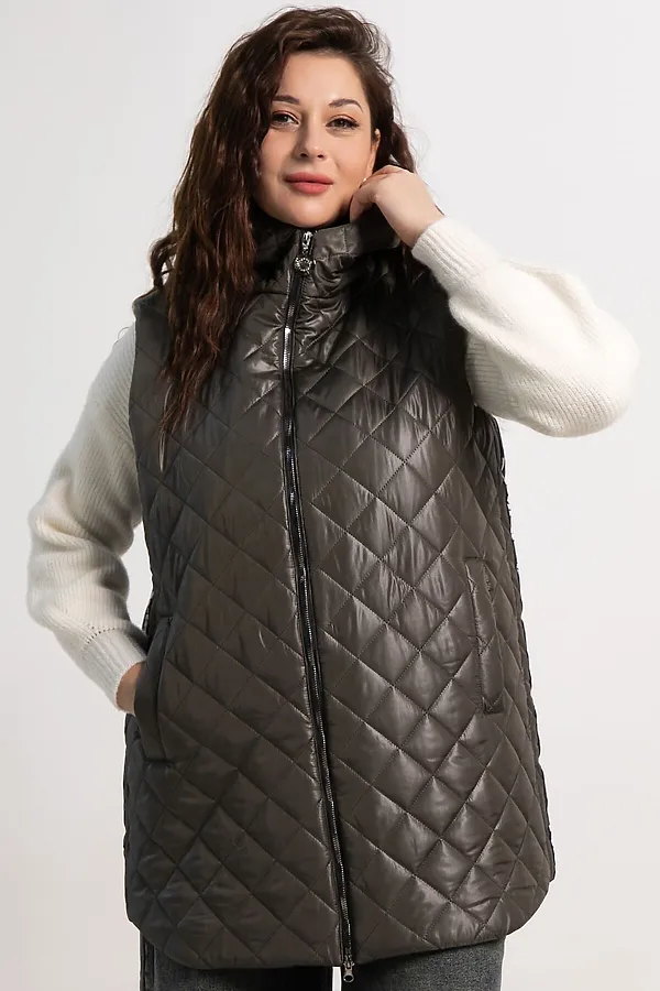 Жилет утепленный Фирменный стиль LADY TAIGA, хаки - фото 2