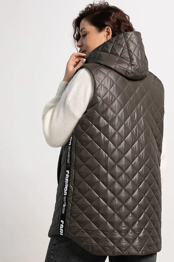 Жилет утепленный Фирменный стиль LADY TAIGA, хаки - фото 2