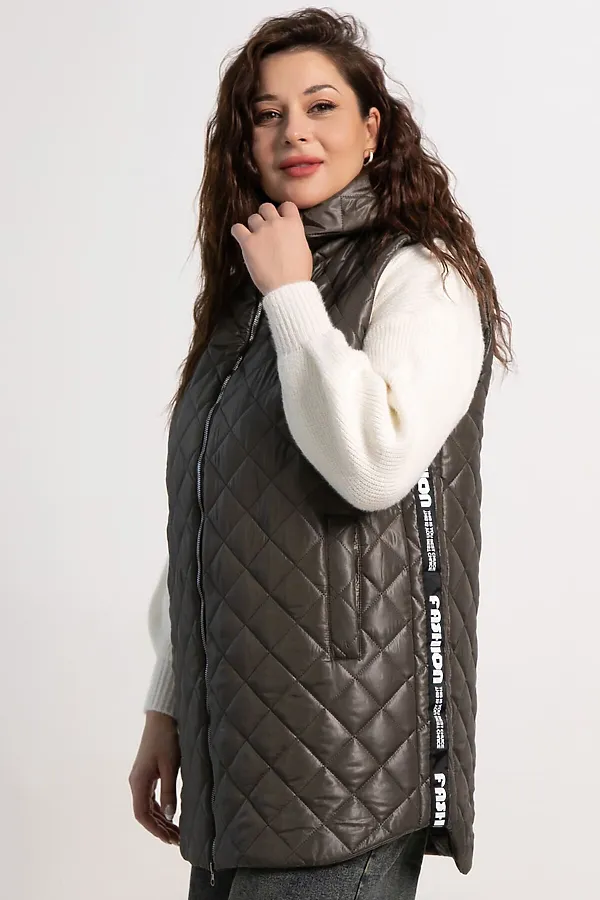 Жилет утепленный Фирменный стиль LADY TAIGA, хаки - фото 2