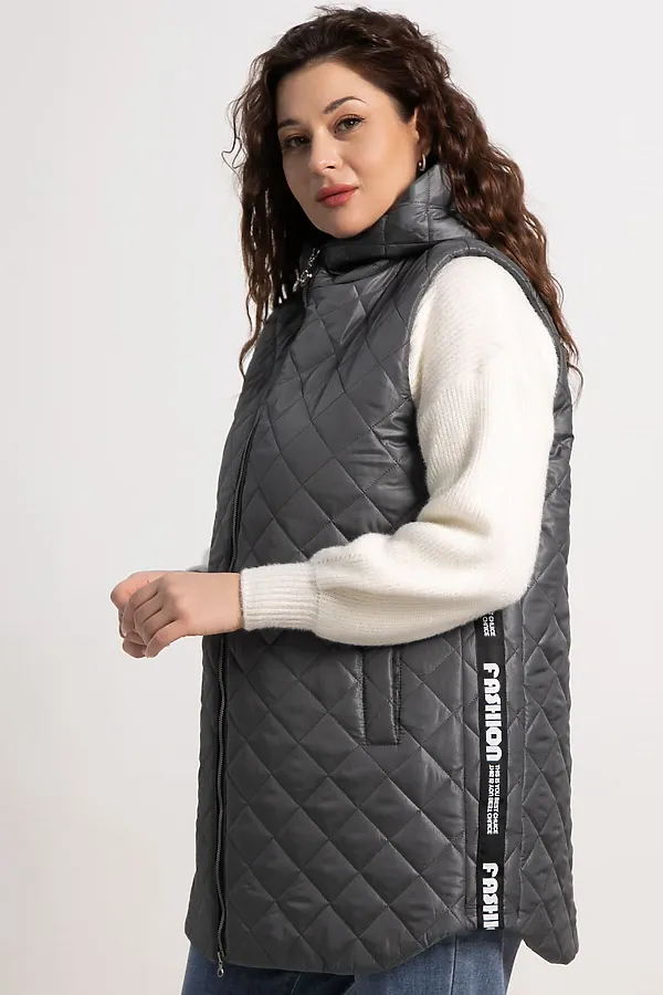 Жилет утепленный Фирменный стиль LADY TAIGA, графит - фото 2