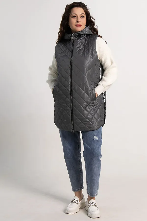 Жилет утепленный Фирменный стиль LADY TAIGA, графит - фото 2
