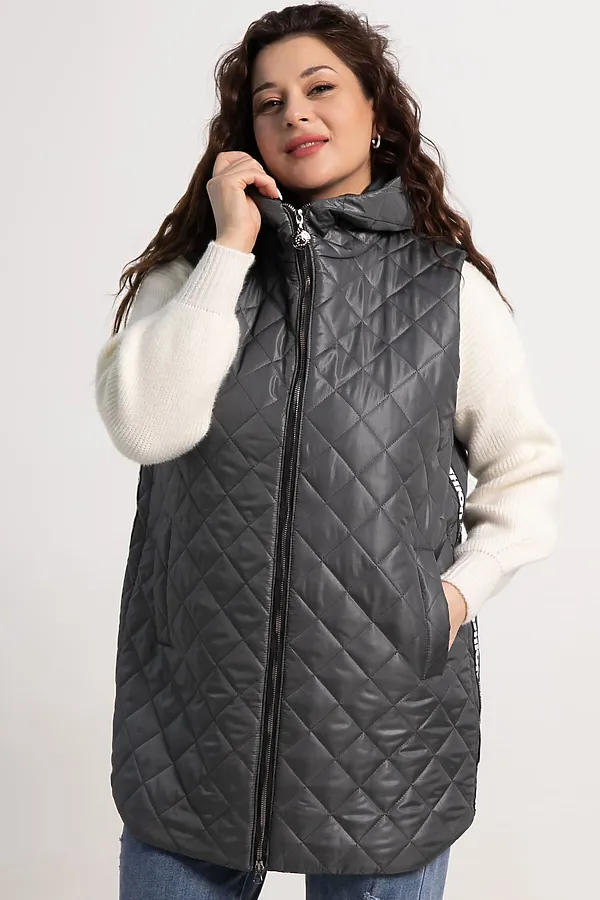 Жилет утепленный Фирменный стиль LADY TAIGA, графит - фото 2