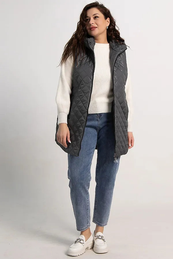 Жилет утепленный Фирменный стиль LADY TAIGA, графит - фото 2