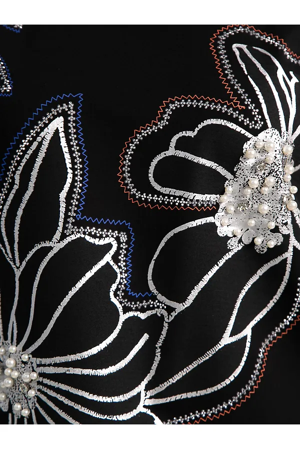 Блуза Цветочная рапсодия LADY TAIGA, черная - фото 2