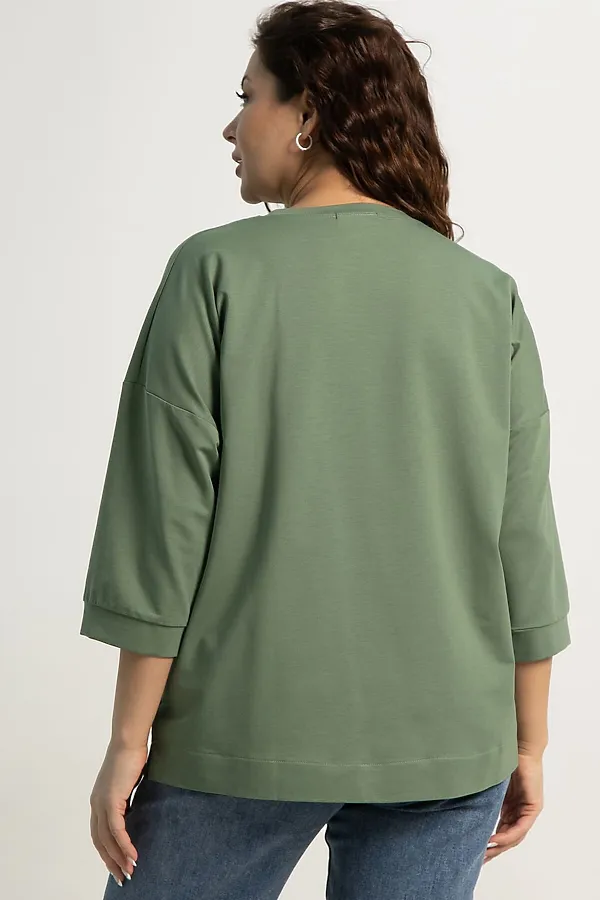 Блуза Цветочная рапсодия LADY TAIGA, зеленая - фото 2