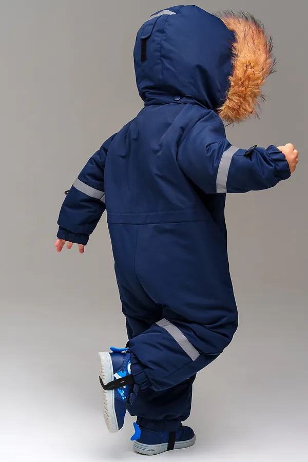 Комбинезон детский текстильный с полиуретановым покрытием для мальчиков PLAYTODAY, тёмно-синий - фото 2