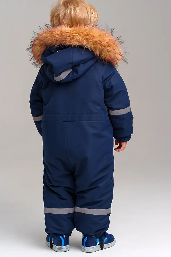 Комбинезон детский текстильный с полиуретановым покрытием для мальчиков PLAYTODAY, тёмно-синий - фото 2